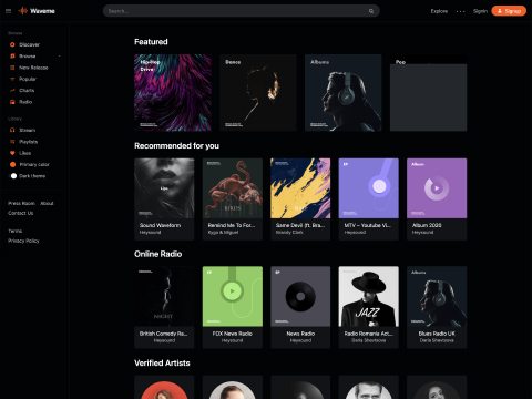 Waveme - Music Platform Spotify WordPress Theme